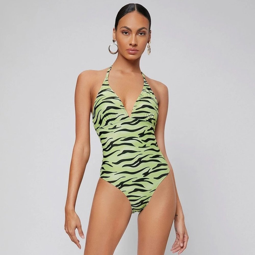 Zebra Striped Swimsuit-MOTF
